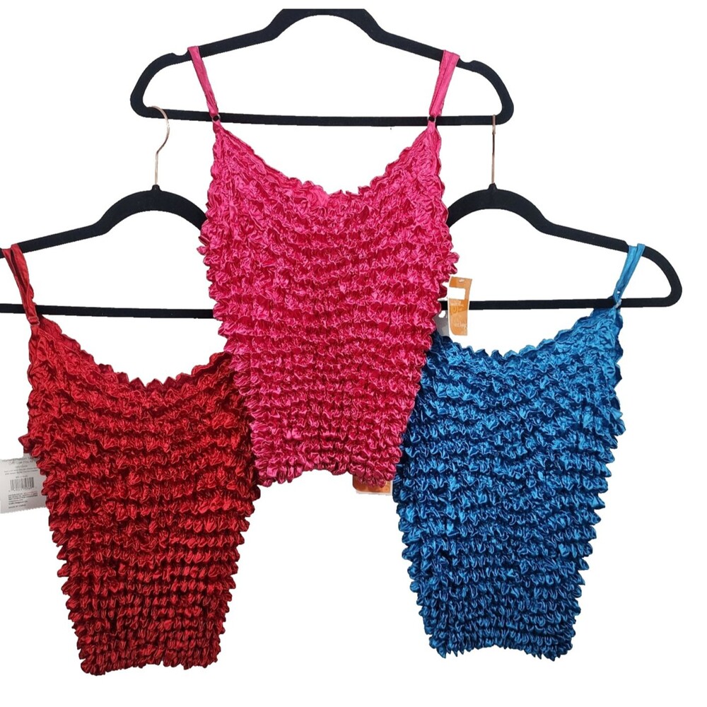 Design Loop Popcorn Camisole Tank Top NWT Lot of 3 90's inspired slim fit OSFA